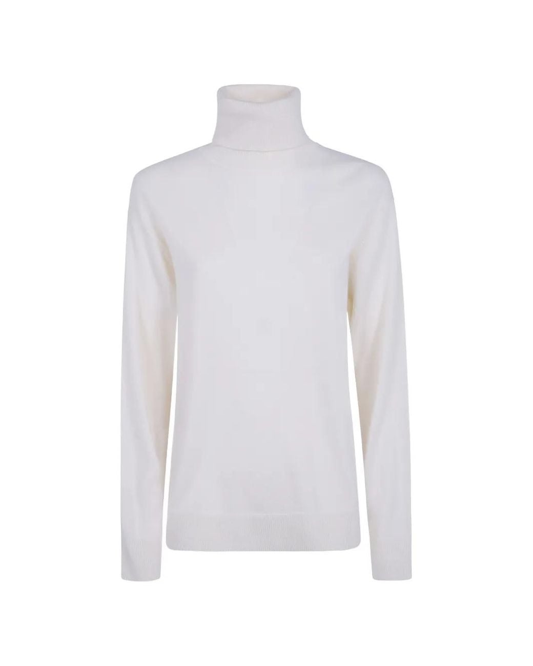 P.A.R.O.S.H. White Roll-Neck Cashmere Sweater