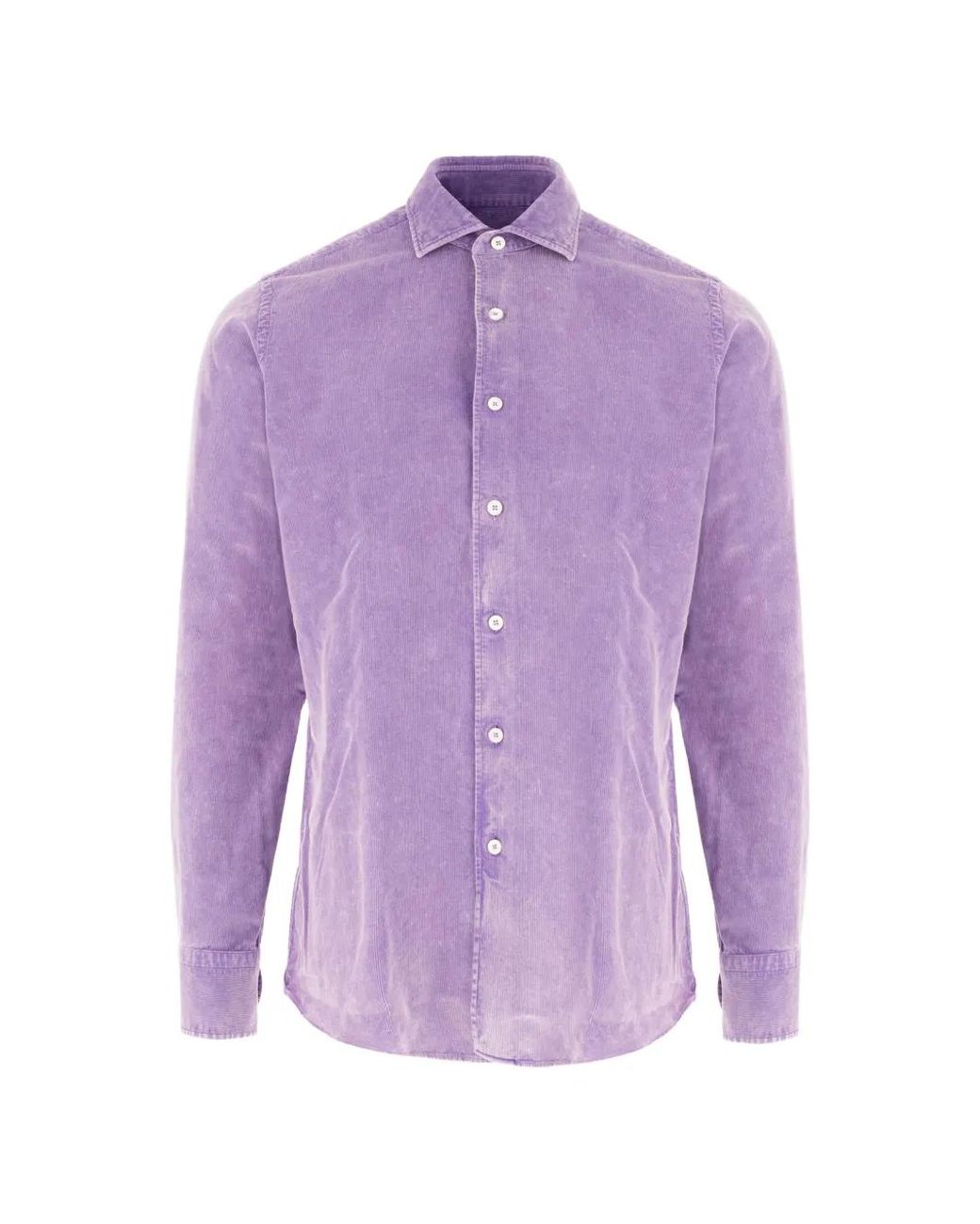 Alessandro Gherardi Purple Corduroy Shirt for men