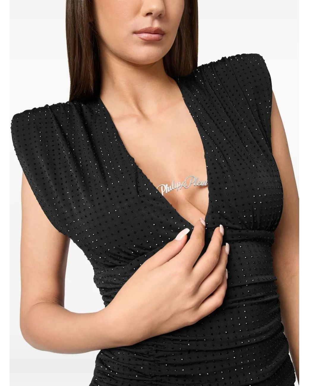 Philipp Plein Jersey Mini-Jurk in het Black