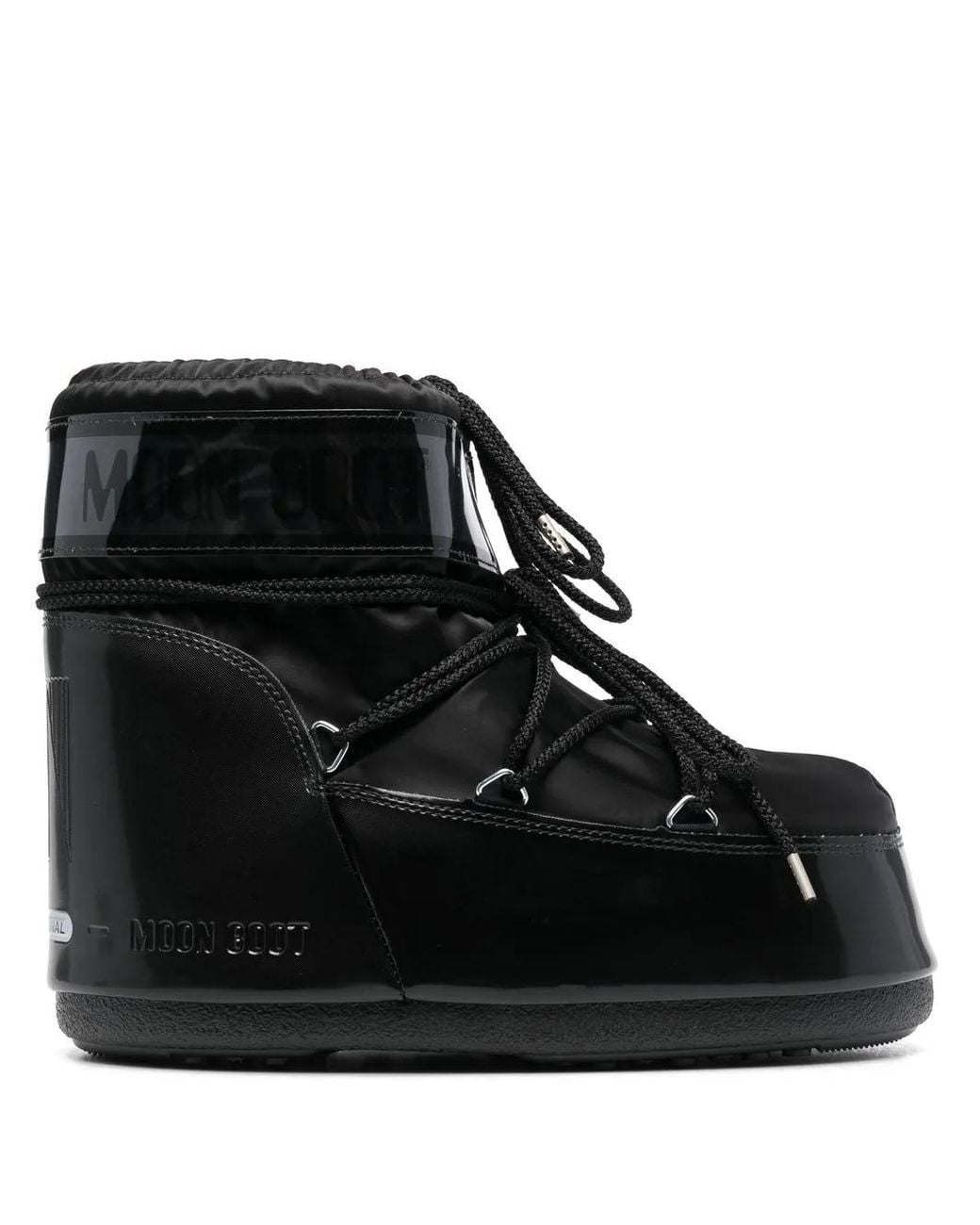 Moon Boot Icon Low Glance Schnürstiefel in Black für Herren