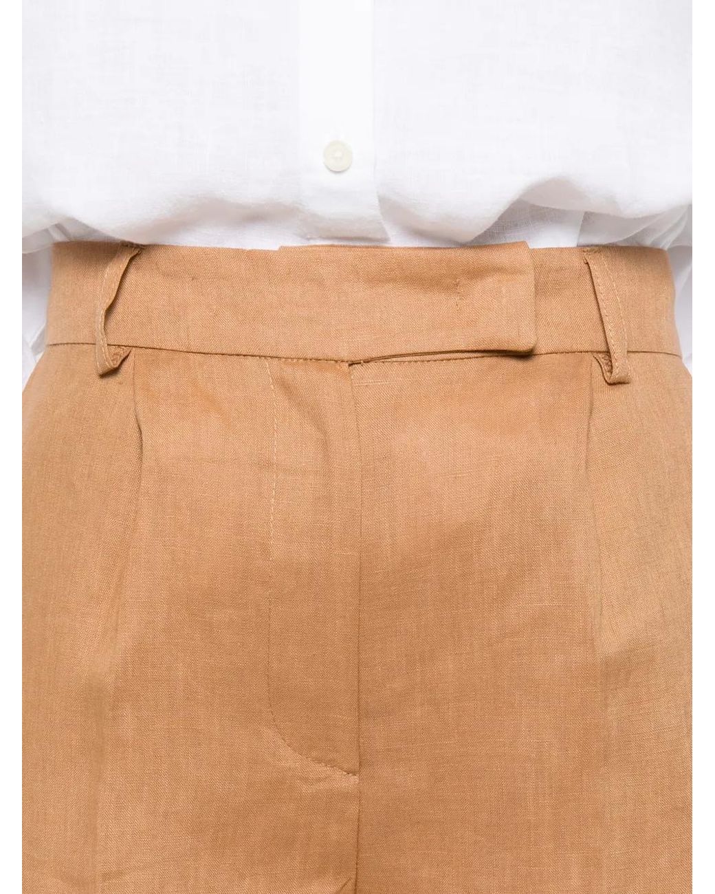 ACTUALEE Natural Pleated Shorts