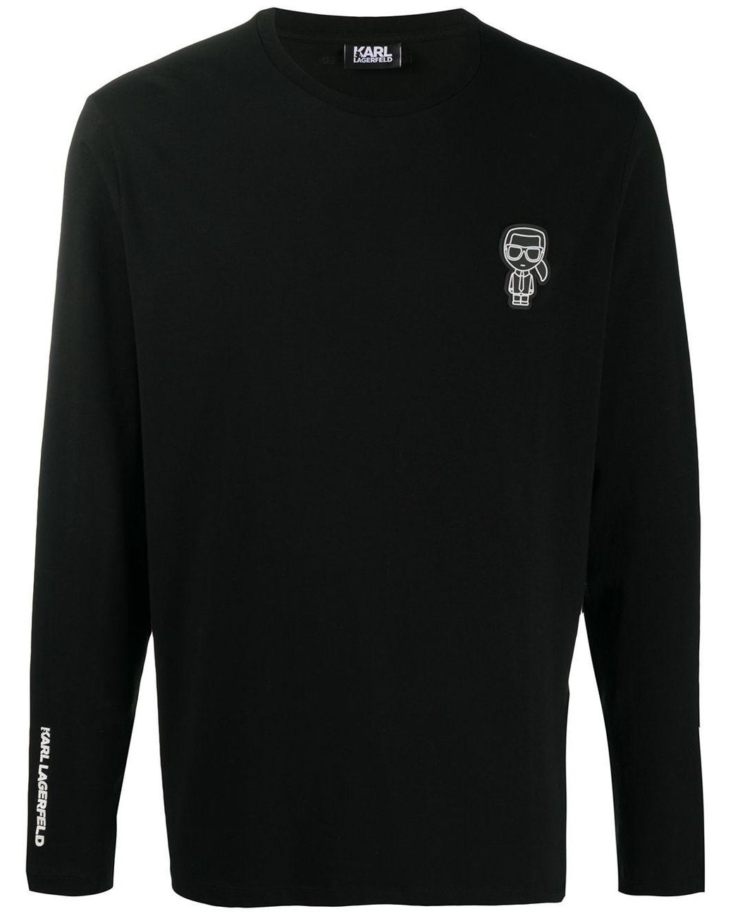 Karl Lagerfeld Cotton Long Sleeve T-shirt in Black for Men - Lyst
