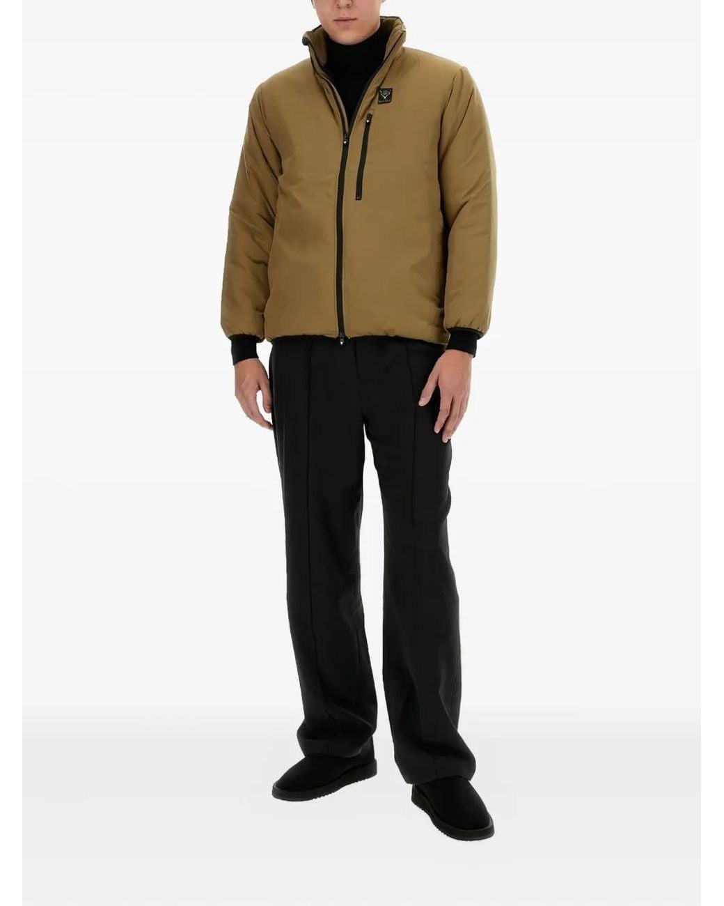 South2 West8 Natural Logo-Patch Zip Jacket for men