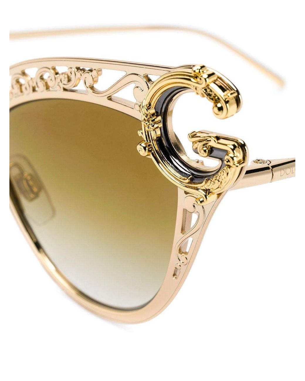 Dolce & Gabbana Devotion Cat Eye-frame Sunglasses in Metallic | Lyst