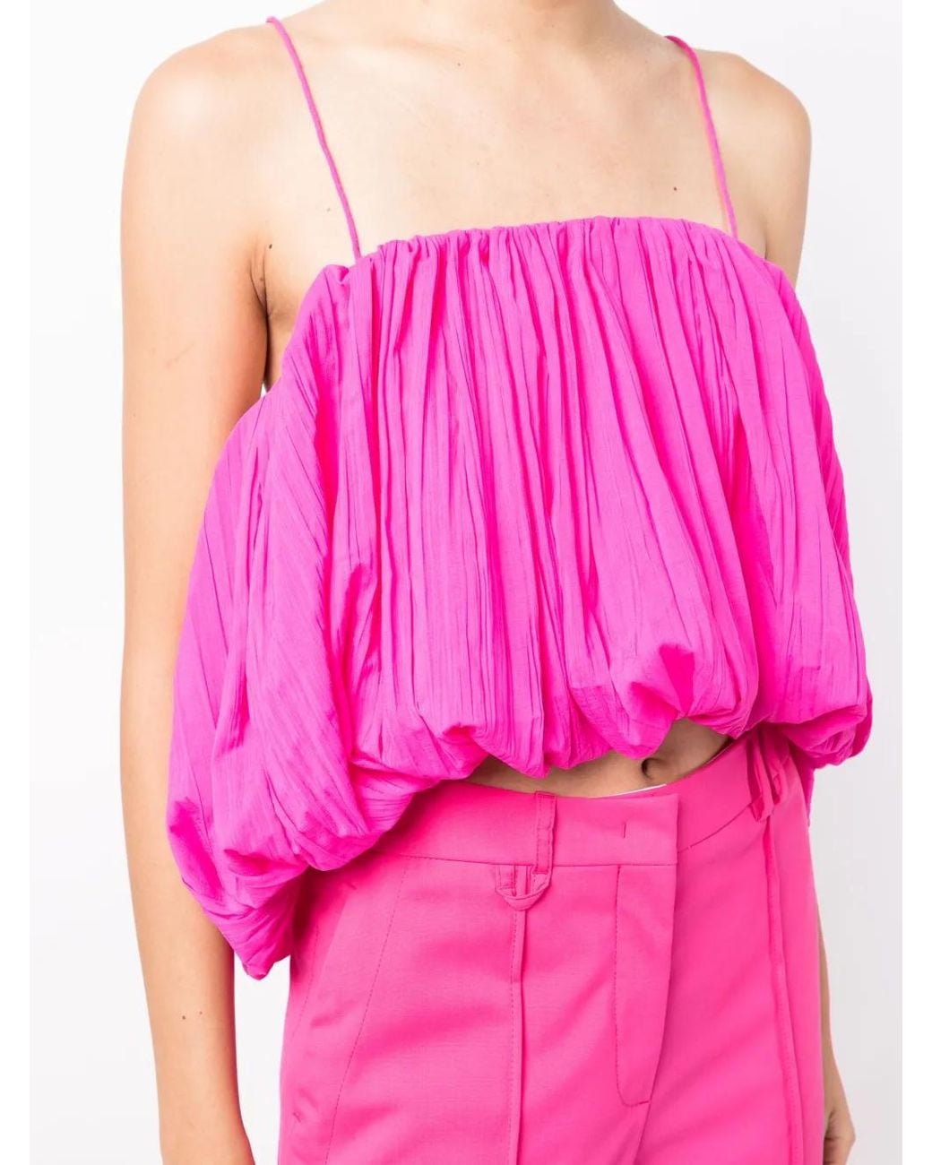 Acler Pink Varley Pleated Top
