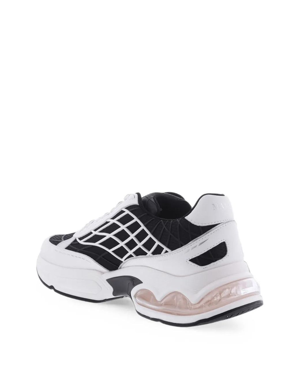 Mallet White Neptune Mesh-Panels Low-Top Sneakers for men