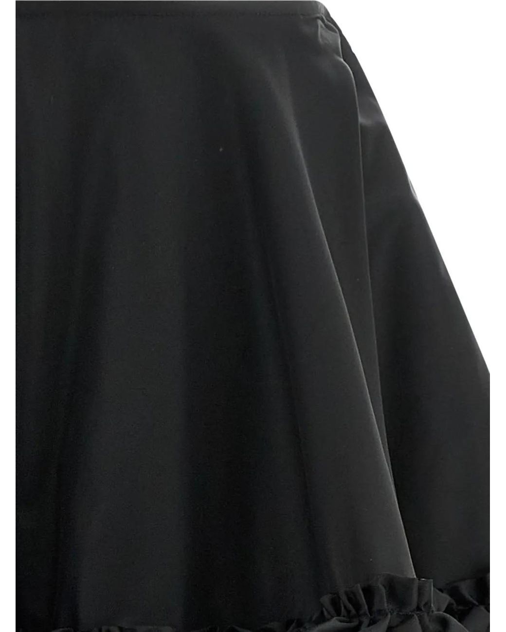 Ganni Black Ruffled Flared Mini Skirt