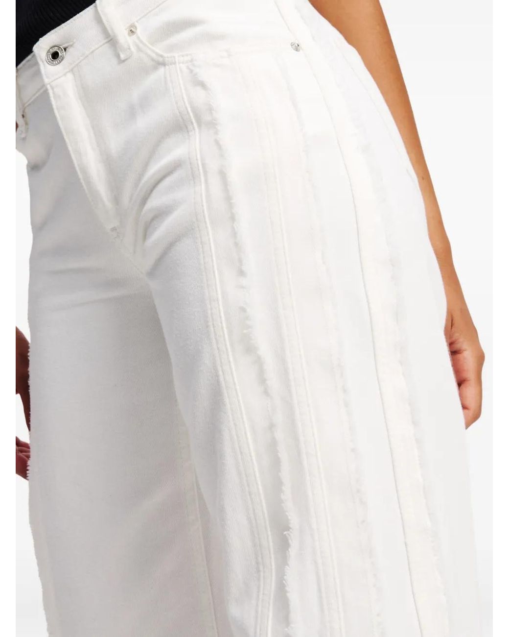 Karl Lagerfeld White Seam-Embellished Jeans
