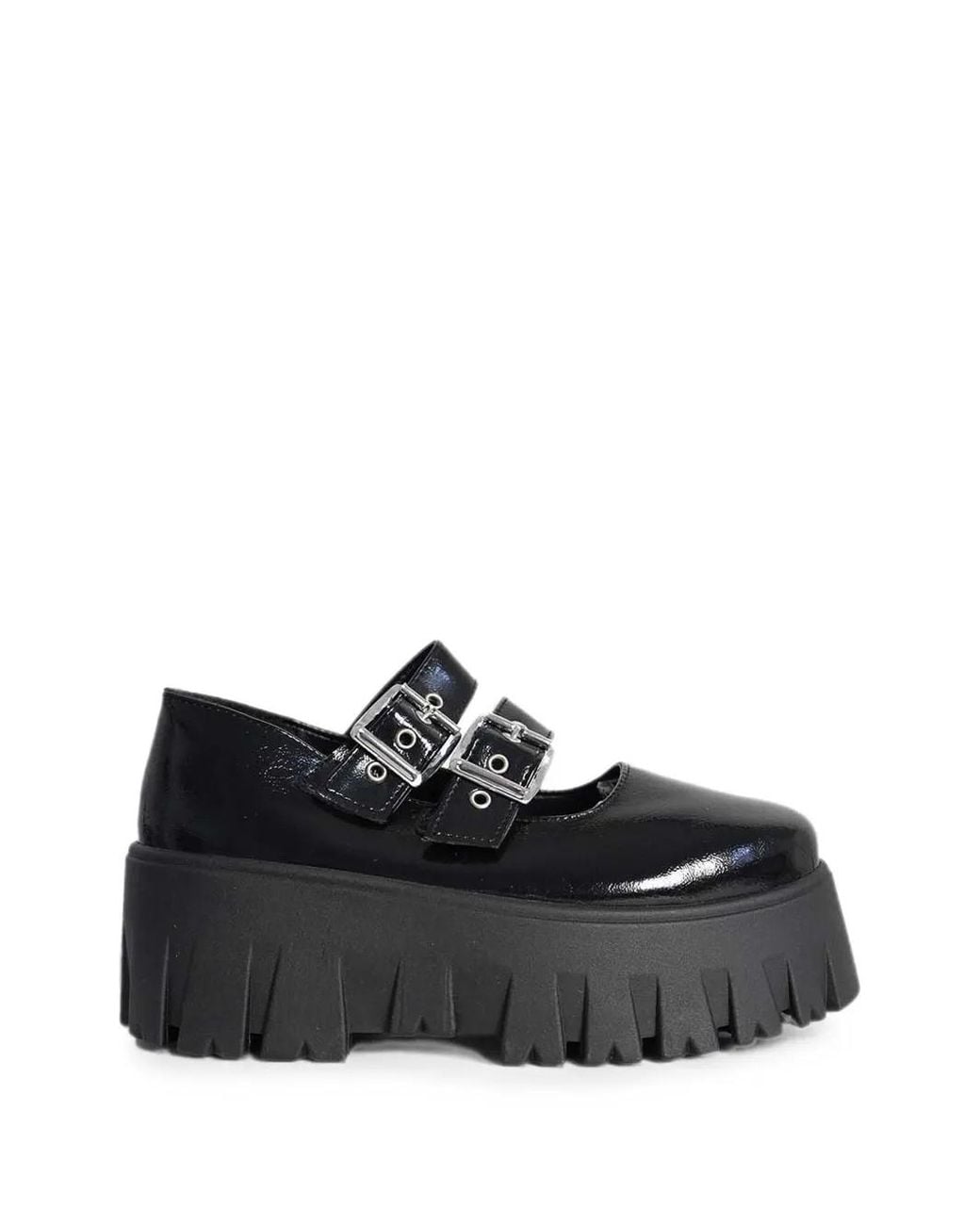 Altercore Black Skarde Buckle-Fastening Platform Pumps