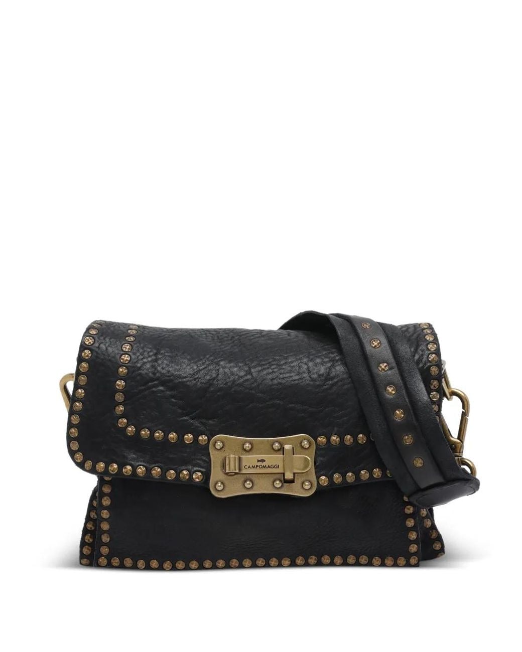 Campomaggi Black Agnese Stud-Embellished Shoulder Bag