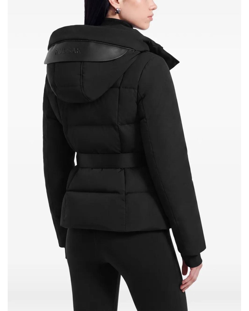 Rudsak Black Adeline Belted Quilted Puffer Jacket