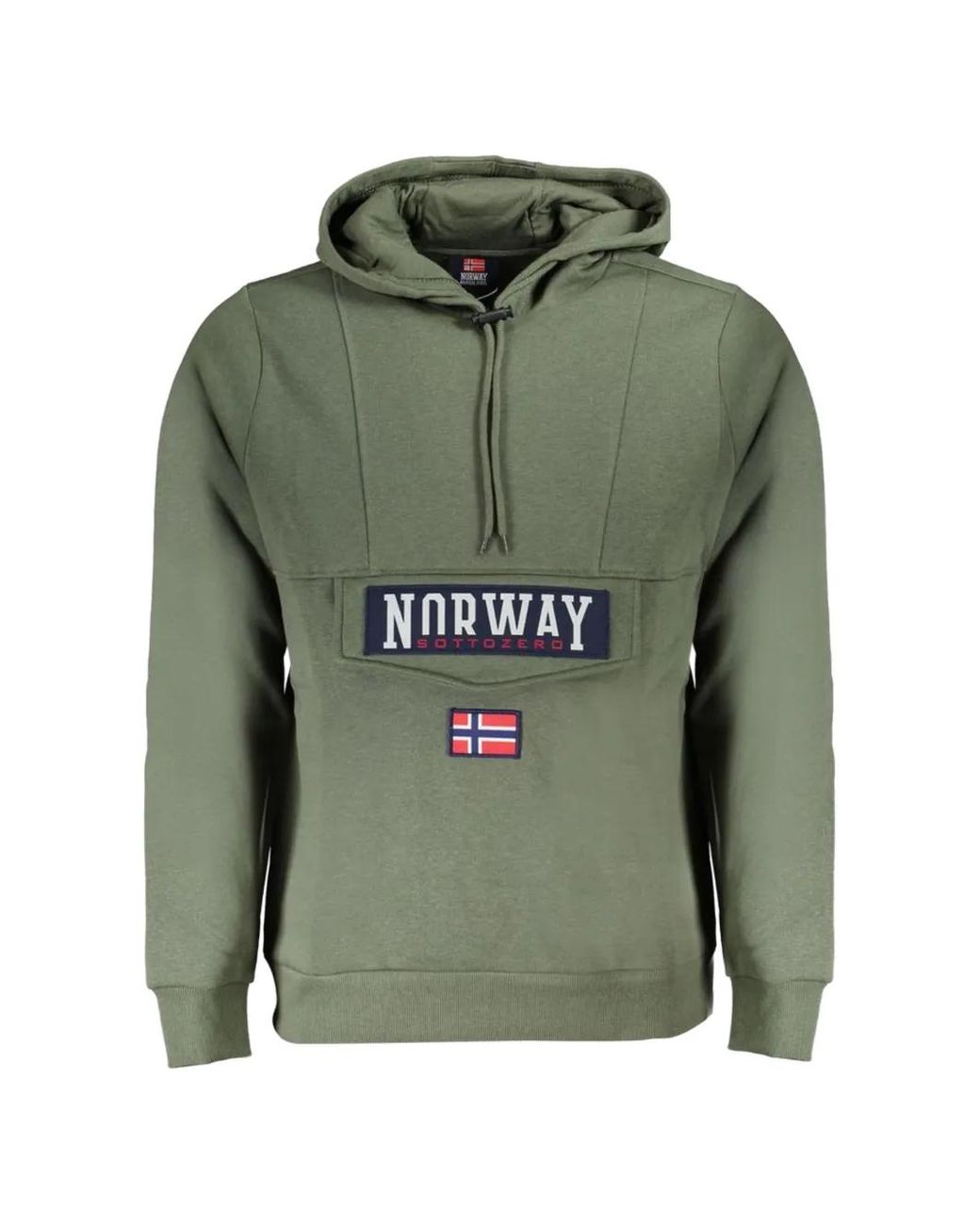 Norway 1963 Green Logo-Patch Hoodie for men