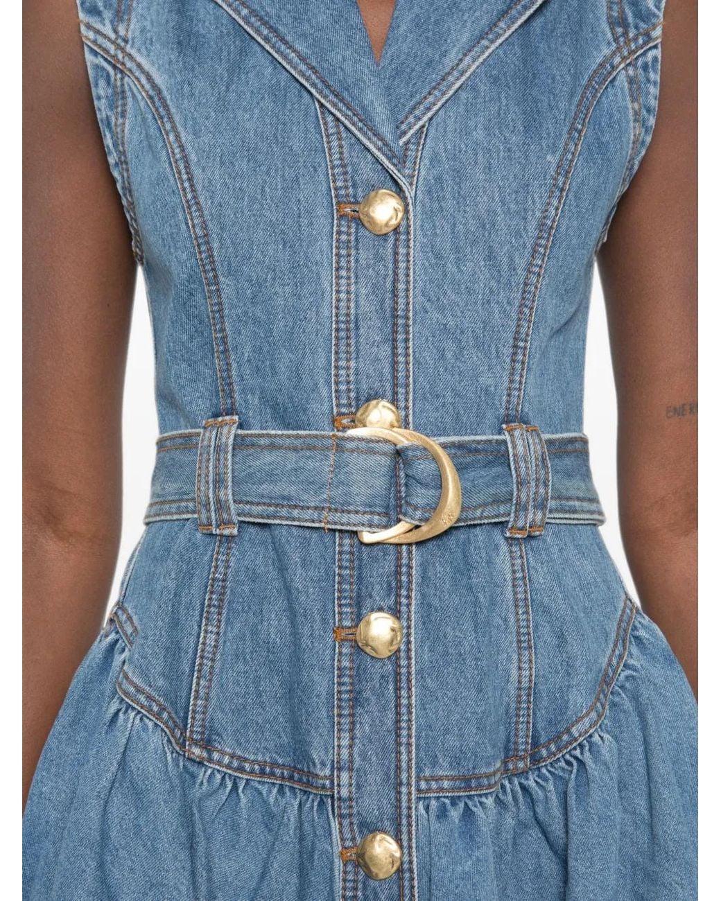 Aje. Blue Liliana Denim Mini Dress