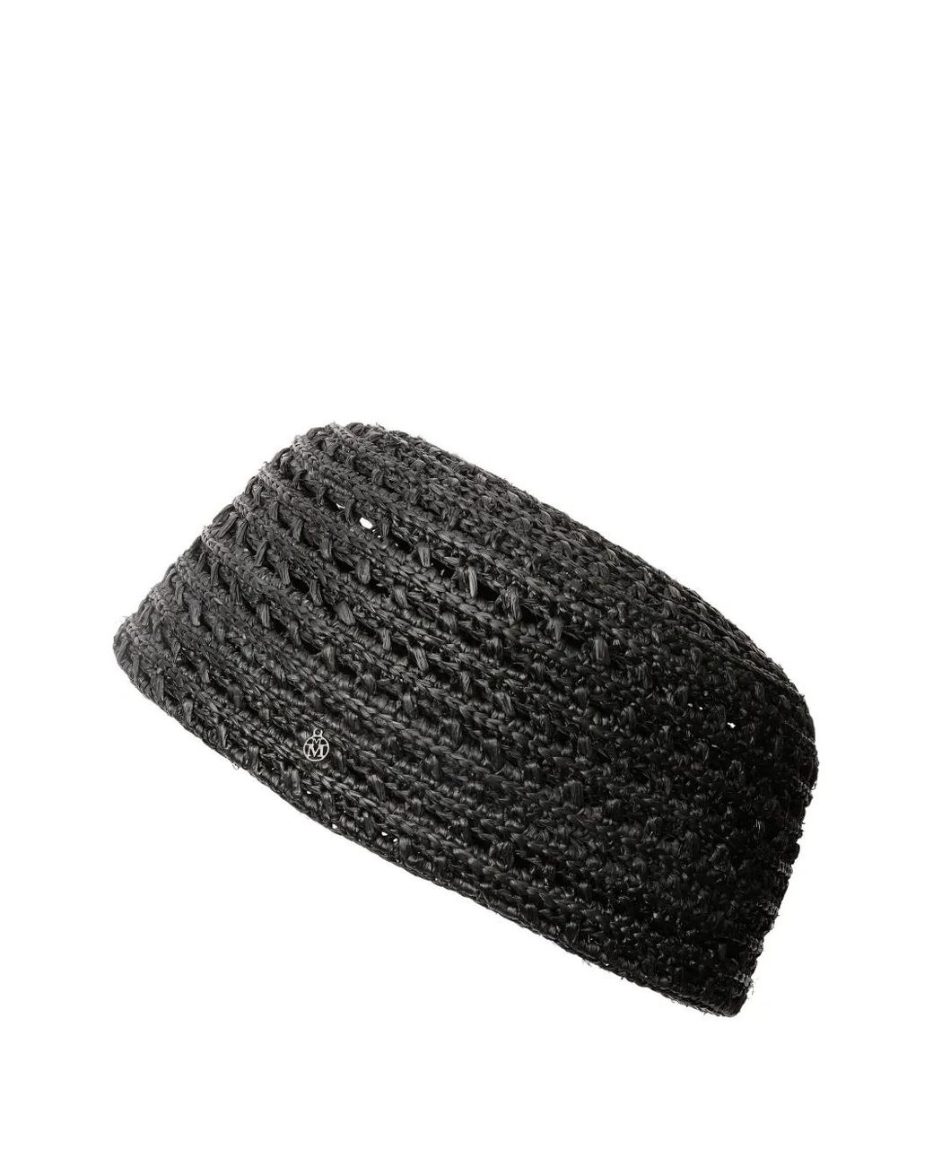 Maison Michel Black Marina Woven Hat