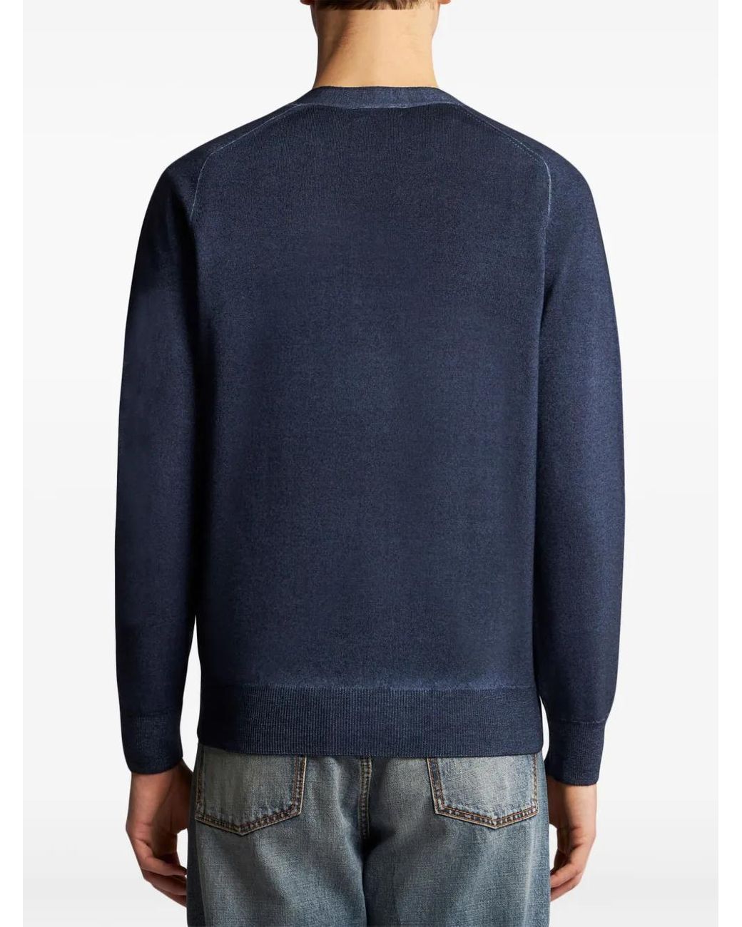 Etro Blue Wool Cardigan for men