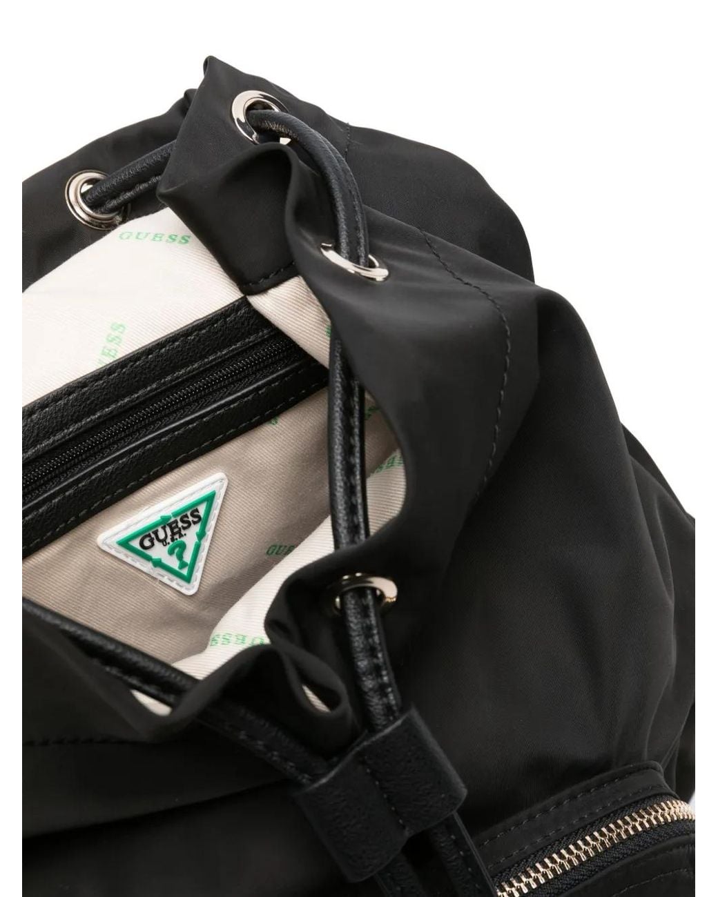 Guess Black Gemma Logo-Plaque Backpack