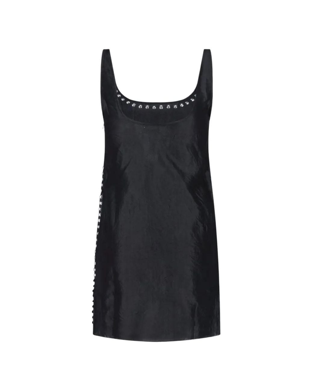 GIMAGUAS Black Claude Jewel-Embellished Silk Mini Dress
