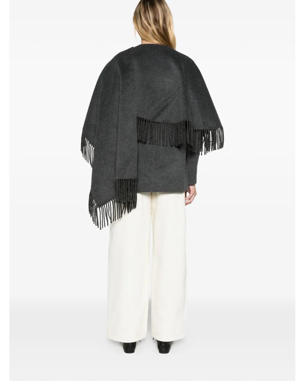 Rohe Black Double-Faced Fringe Cardigan