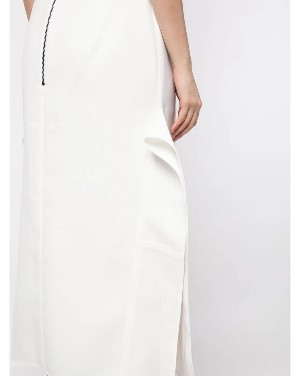 Maticevski White Pureness Cut Away Skirt