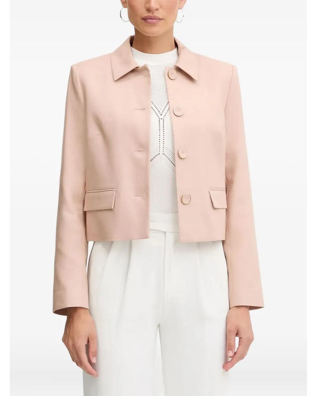 MARCIANO BY GUESS Natural Buttoned-Pocketed Jacket