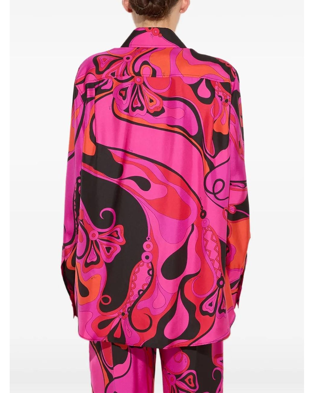 Emilio Pucci Pink Orchidee-Print Silk Shirt