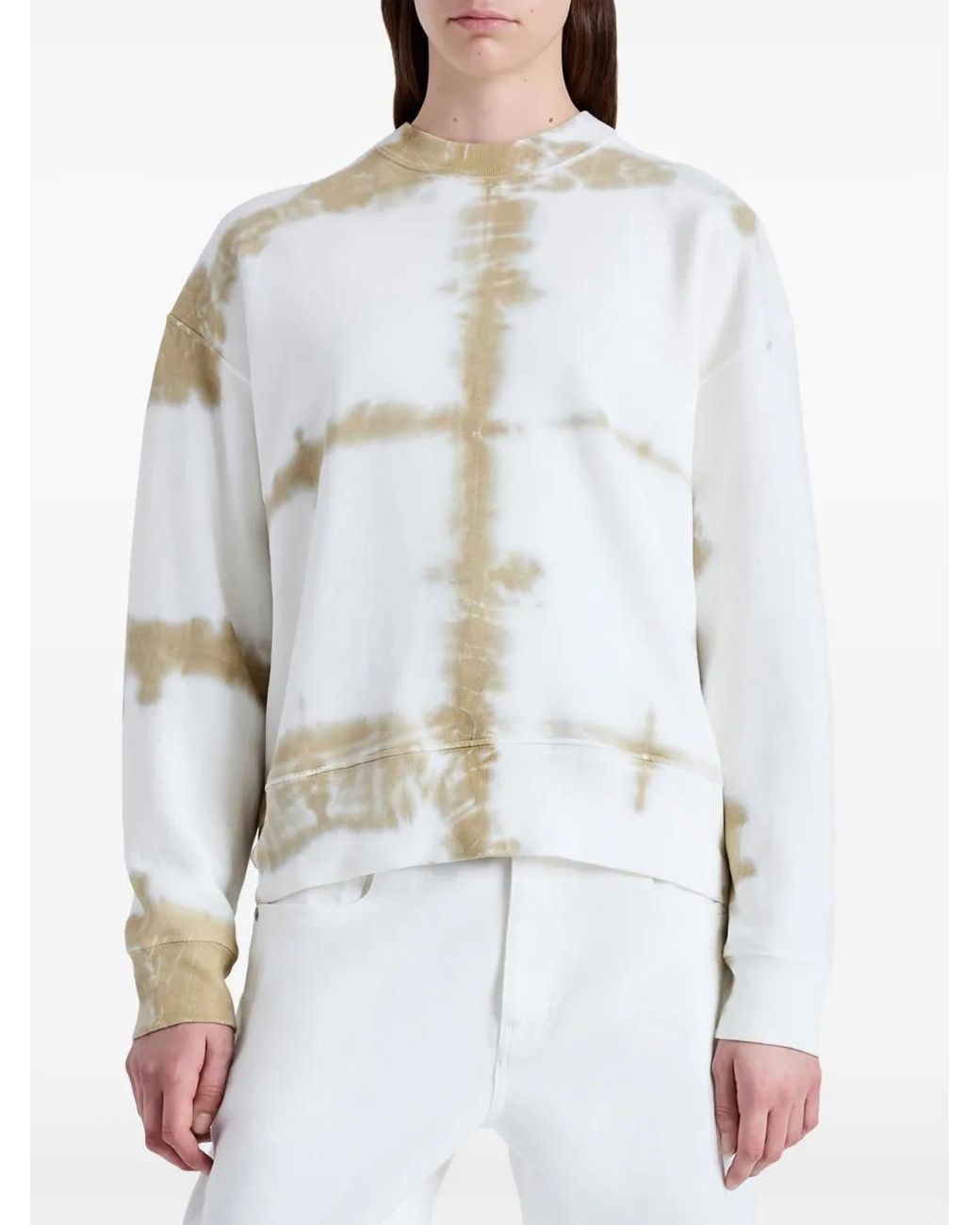 Proenza Schouler White Tie-Dye Print Cotton Sweatshirt