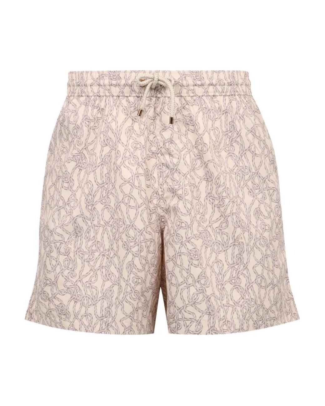 Agnona Natural Drawstring Swim Shorts for men