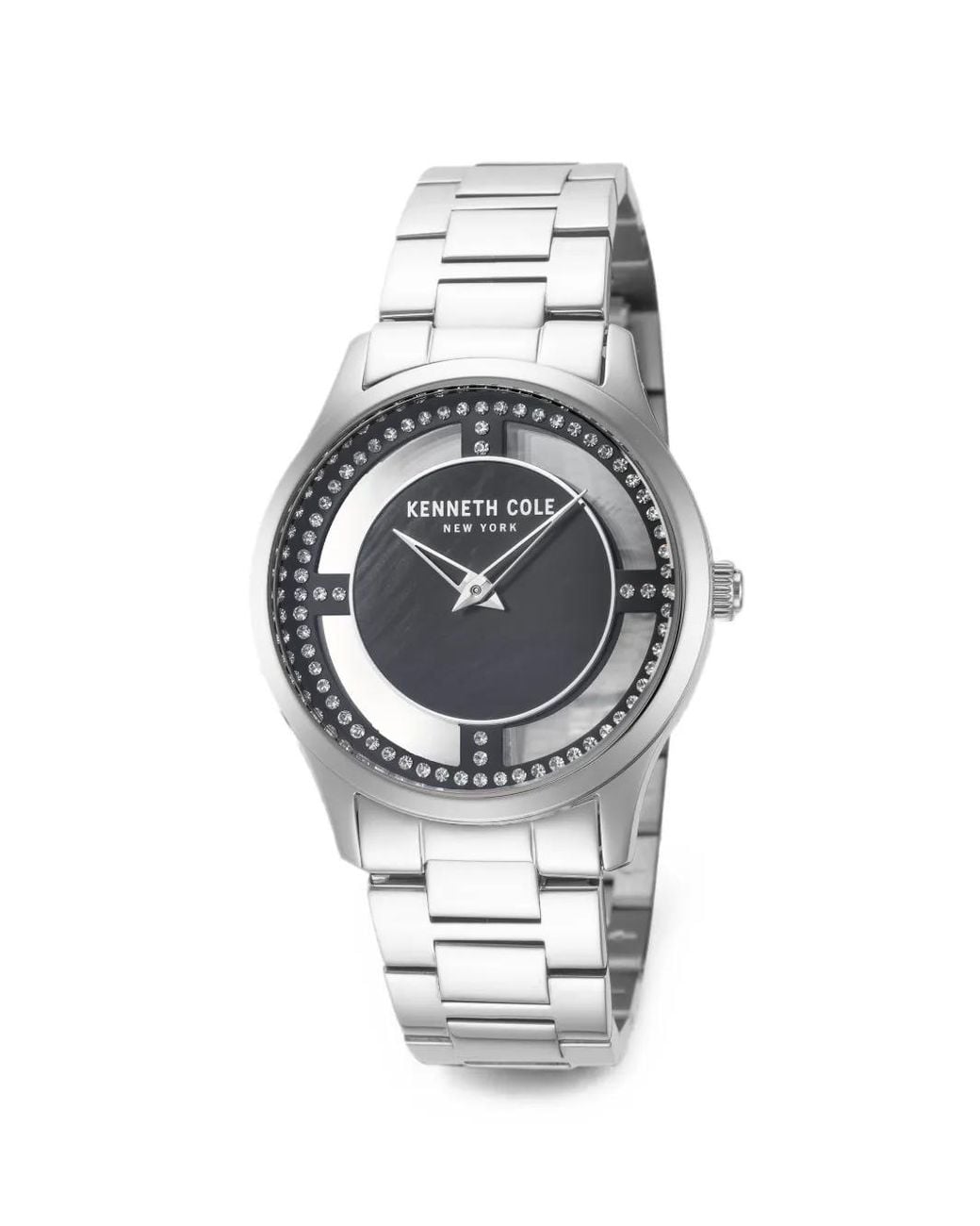 Kenneth Cole Gray Crystal-Embellished.5Mm Watch