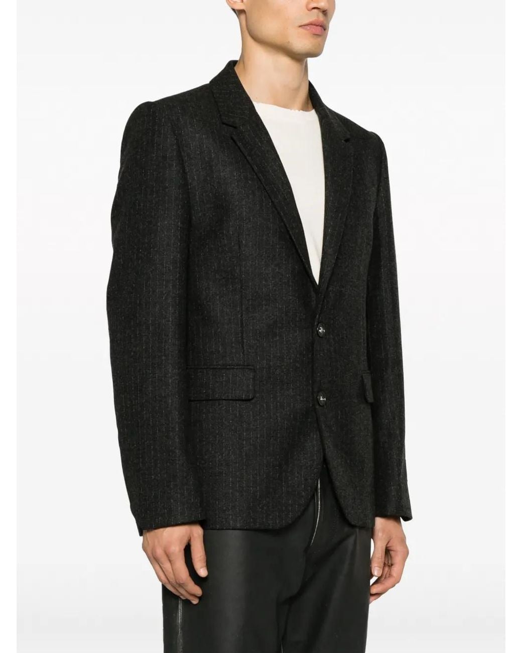 Zadig & Voltaire Black Viks Striped Single-Breasted Blazer