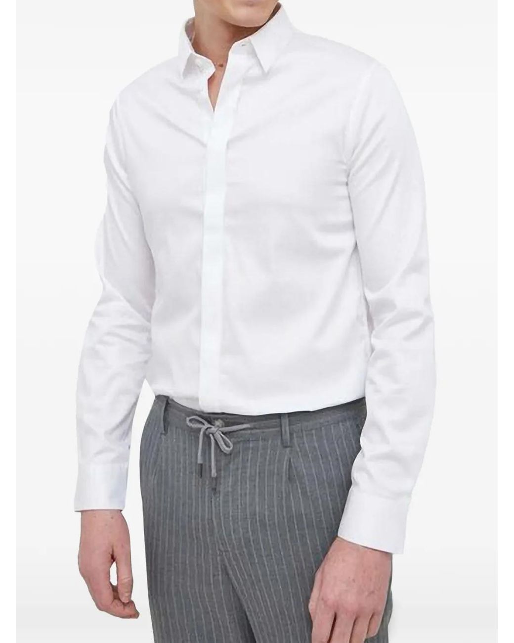 ARMANI EXCHANGE White Long-Sleeve Shirt for men