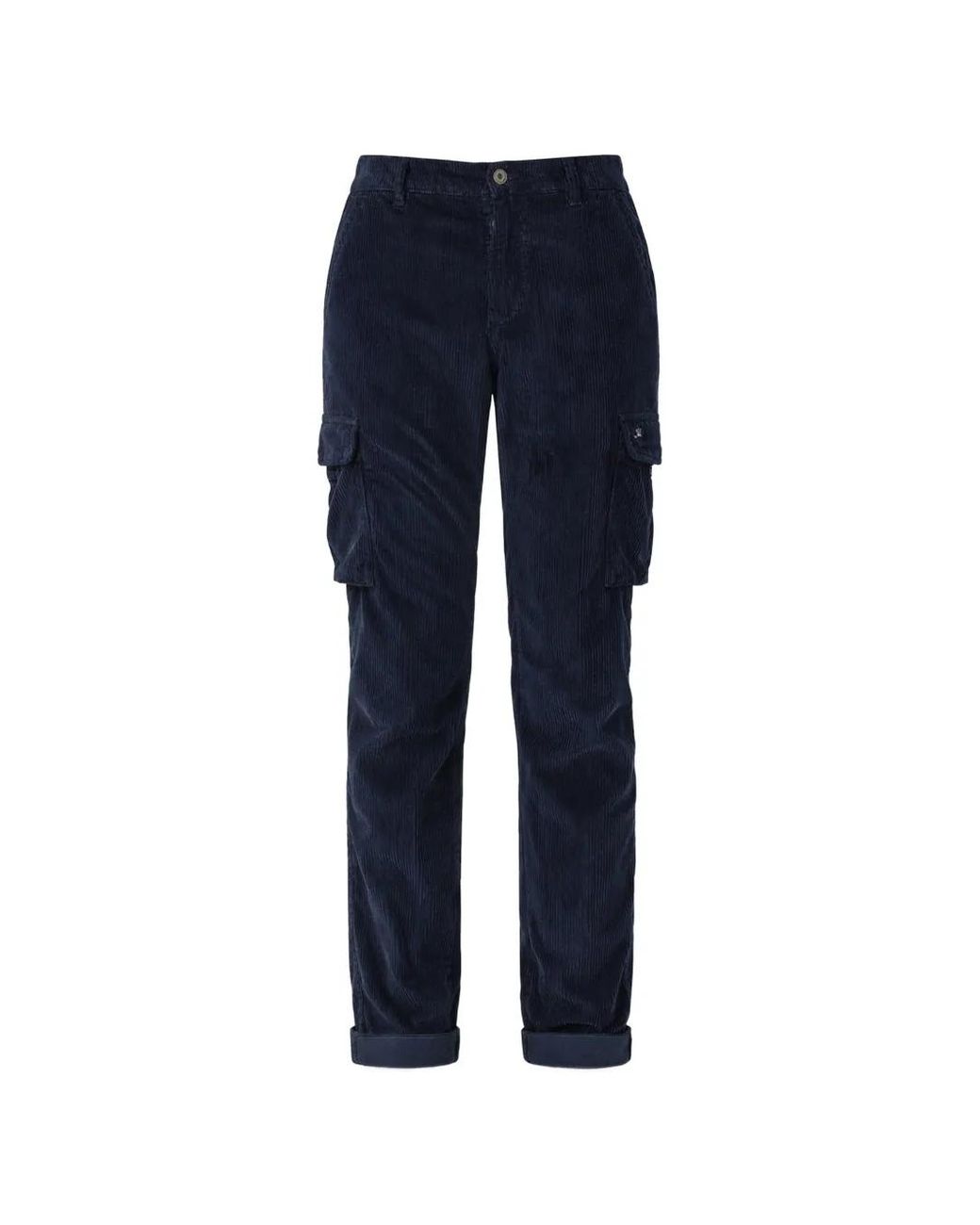 Mason's Blue Pantalon Cargo En Velours Côtelé for men