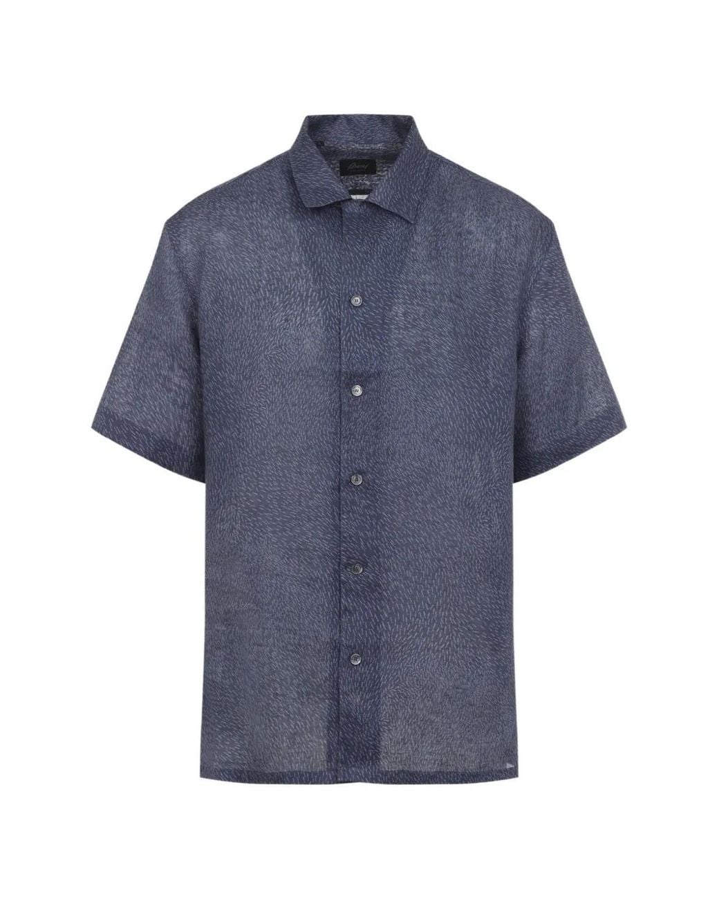 Brioni Blue Patterned Shirt for men