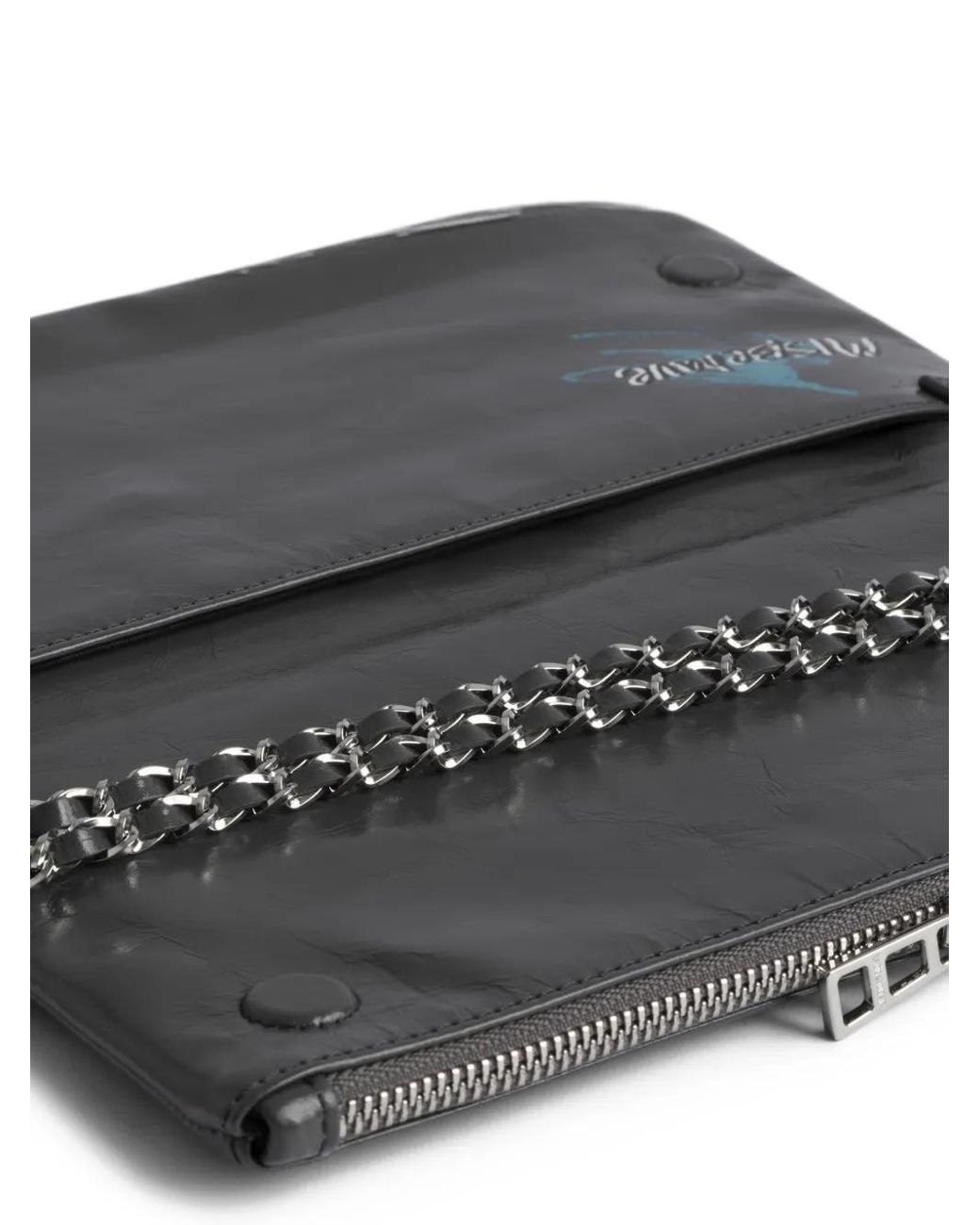 Zadig & Voltaire Gray X Humberto Cruz Rock Chain Clutch Bag