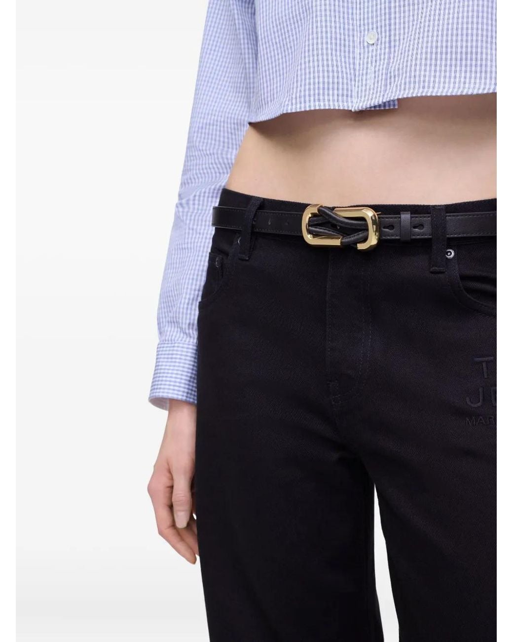 Marc Jacobs White Knotted-Buckle Leather Belt