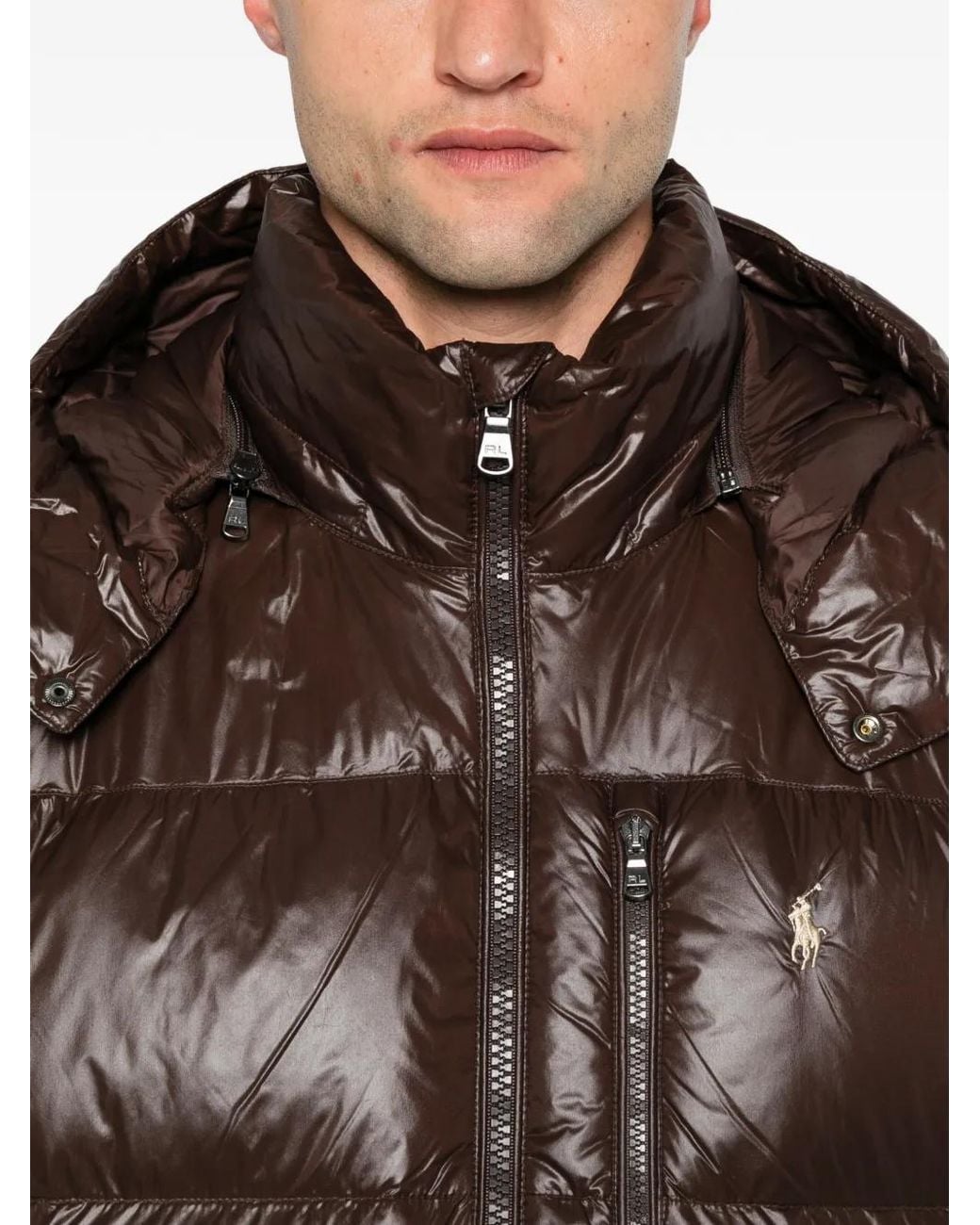 Polo Ralph Lauren Brown Quilted Hooded Coat for men
