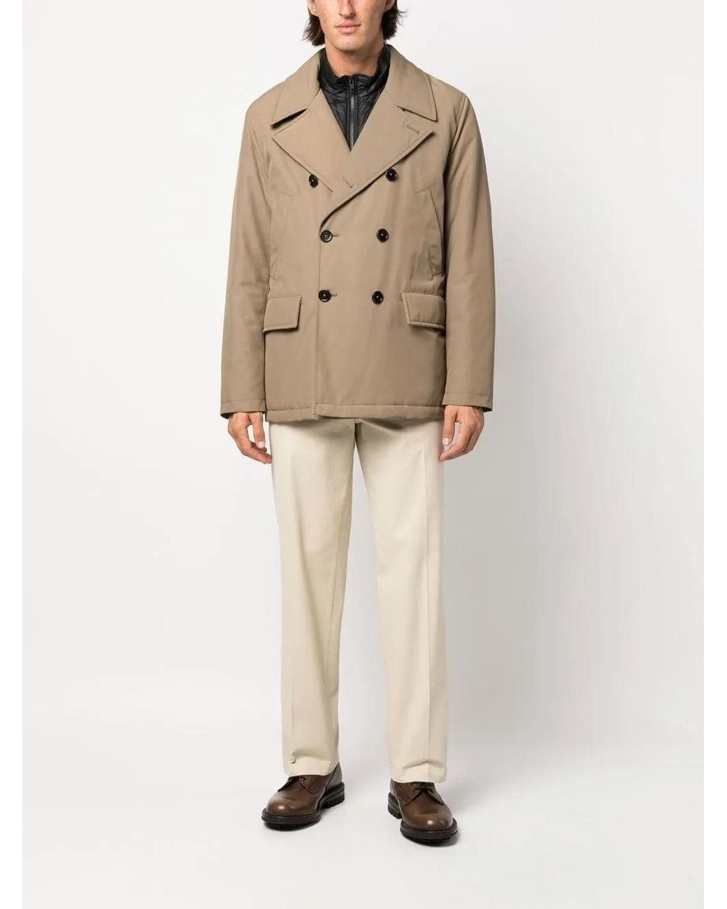 Fay Natural Padded Double-Breasted Jacket for men