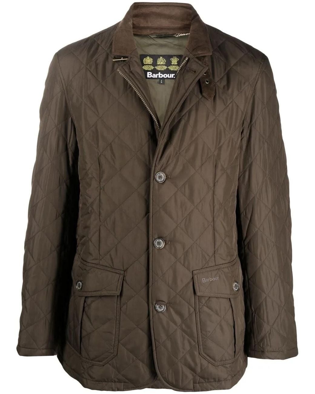 Barbour Brown Lutz Quilted Jacket for men