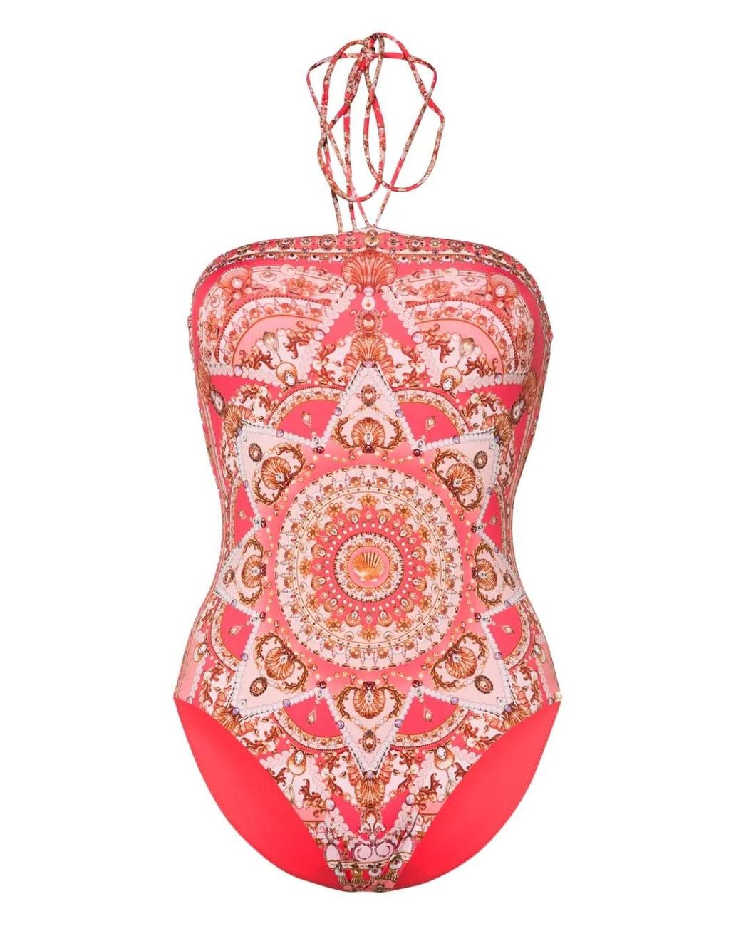 Camilla Red Shell Games Halterneck Swimsuit