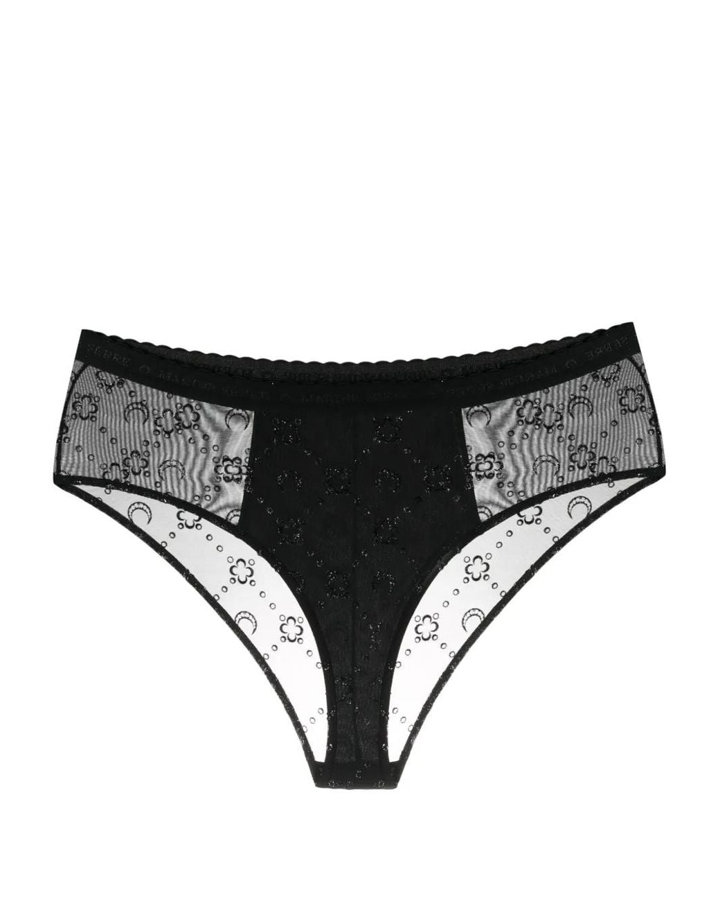 MARINE SERRE Black Logo Mesh Brief