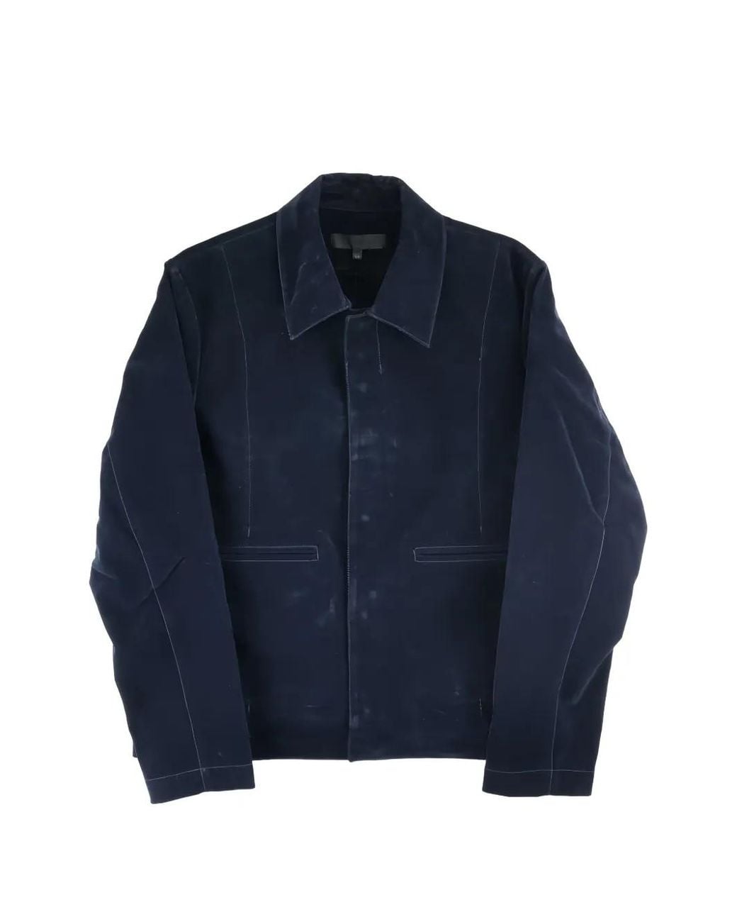 Omar Afridi Blue Francis Flocked Denim Jacket for men