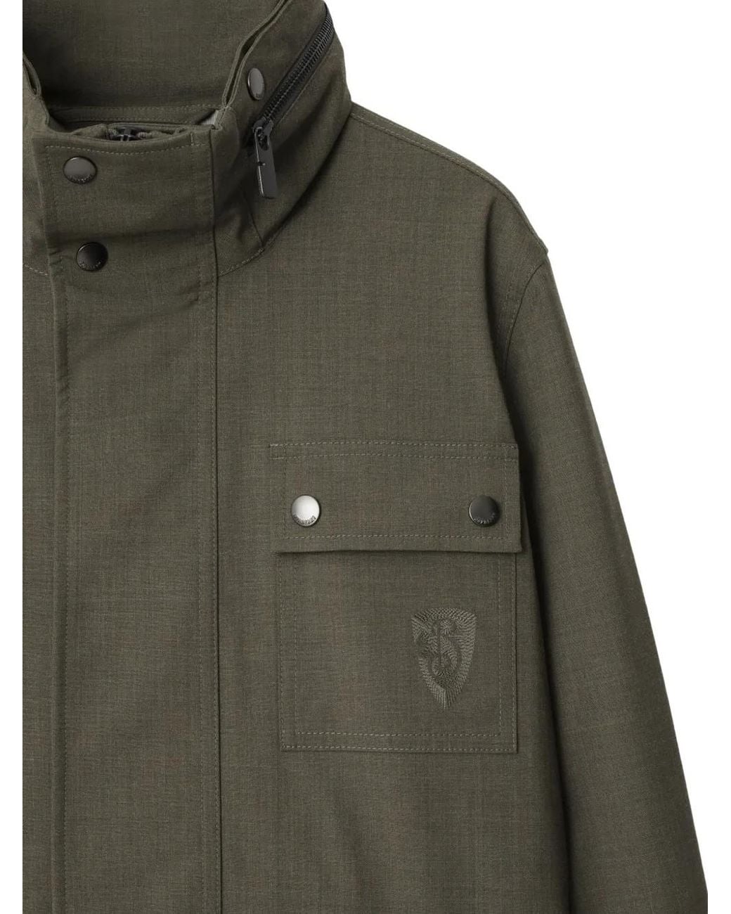 Burberry Green B Shield-Embroidered Jacket