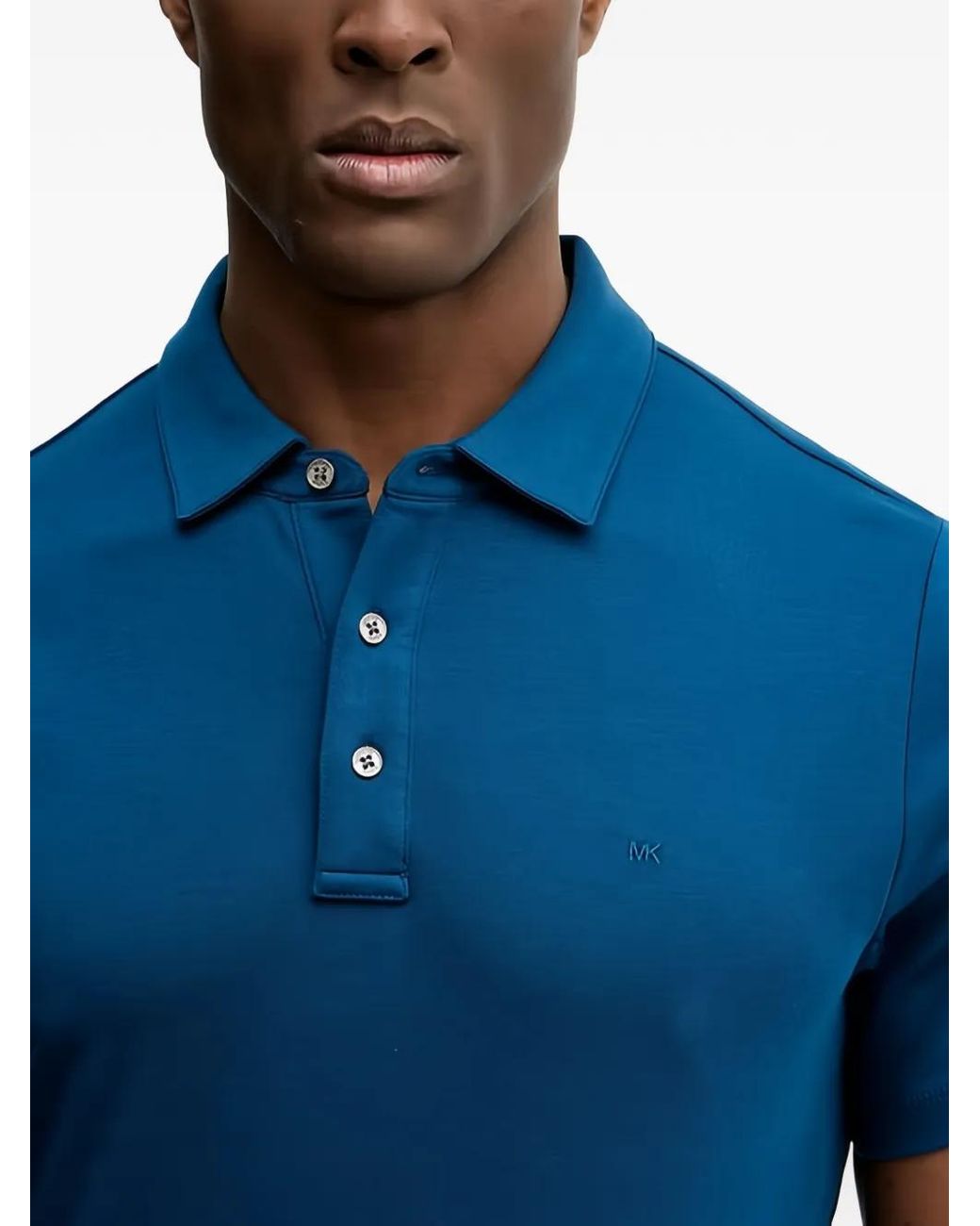 Michael Kors Blue Polo Boutonné À Poche Poitrine for men