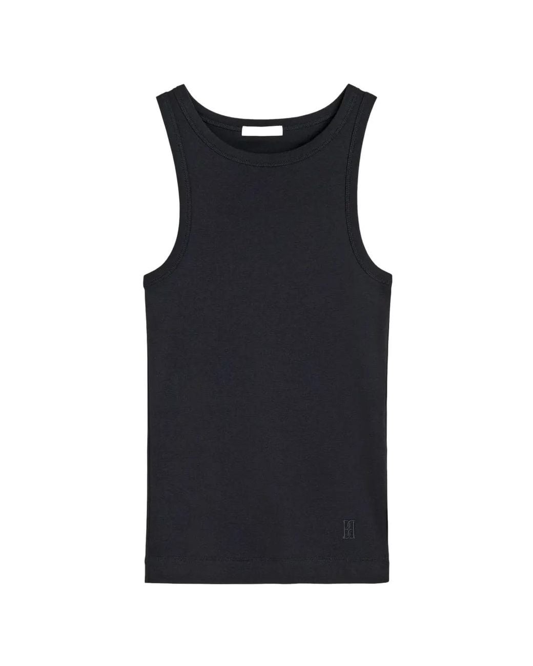 By Malene Birger Black Mani Logo-Embroidered Tank Top