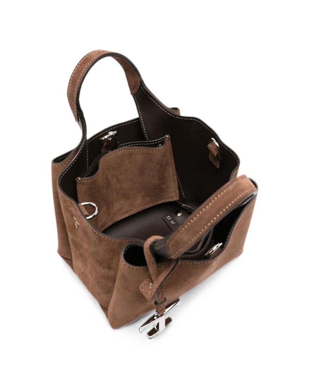Tod's Brown Mini Sac En Daim À Logo