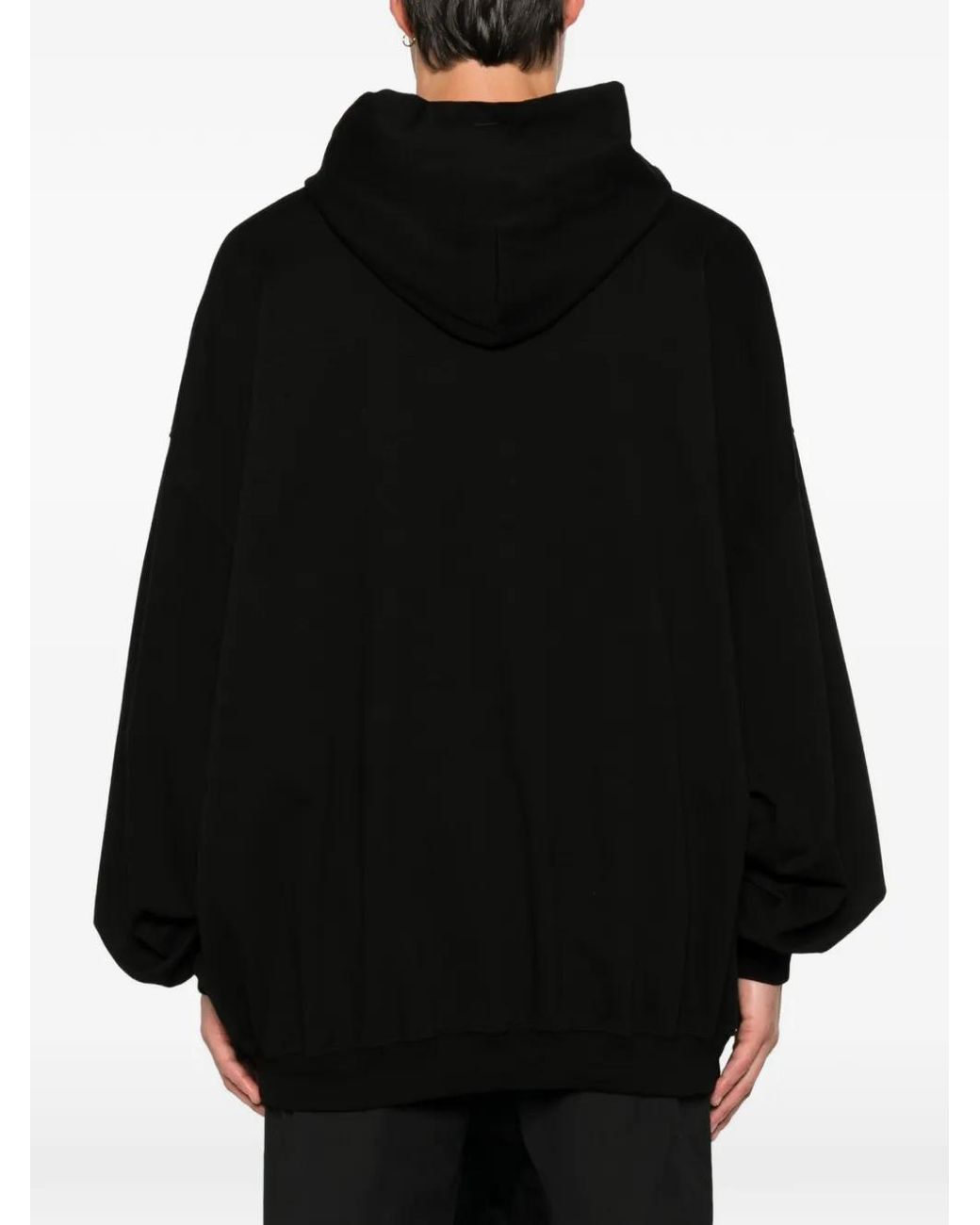 Rick Owens Black Hun Drawstring Hoodie for men