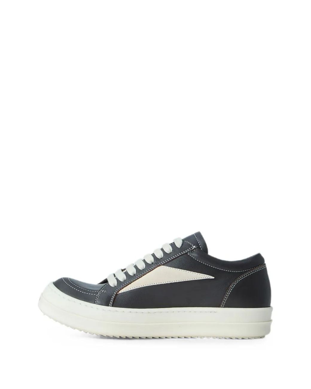 Rick Owens White Panelled Low-Top Sneakers