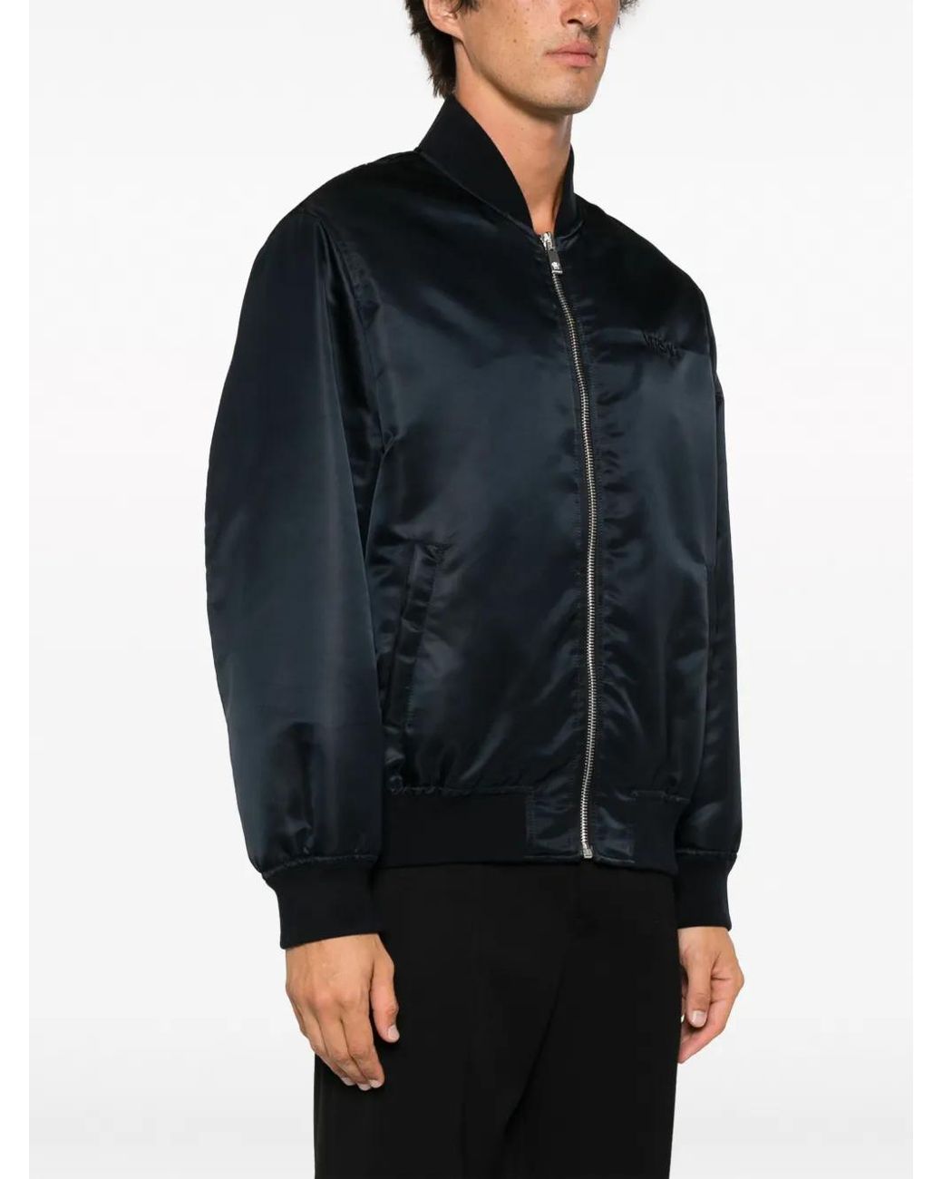 Versace Black Graphic-Print Bomber Jacket for men