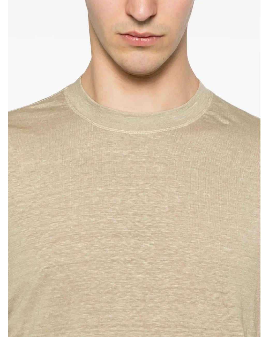FILIPPO DE LAURENTIIS Natural Short-Sleeve T-Shirt for men