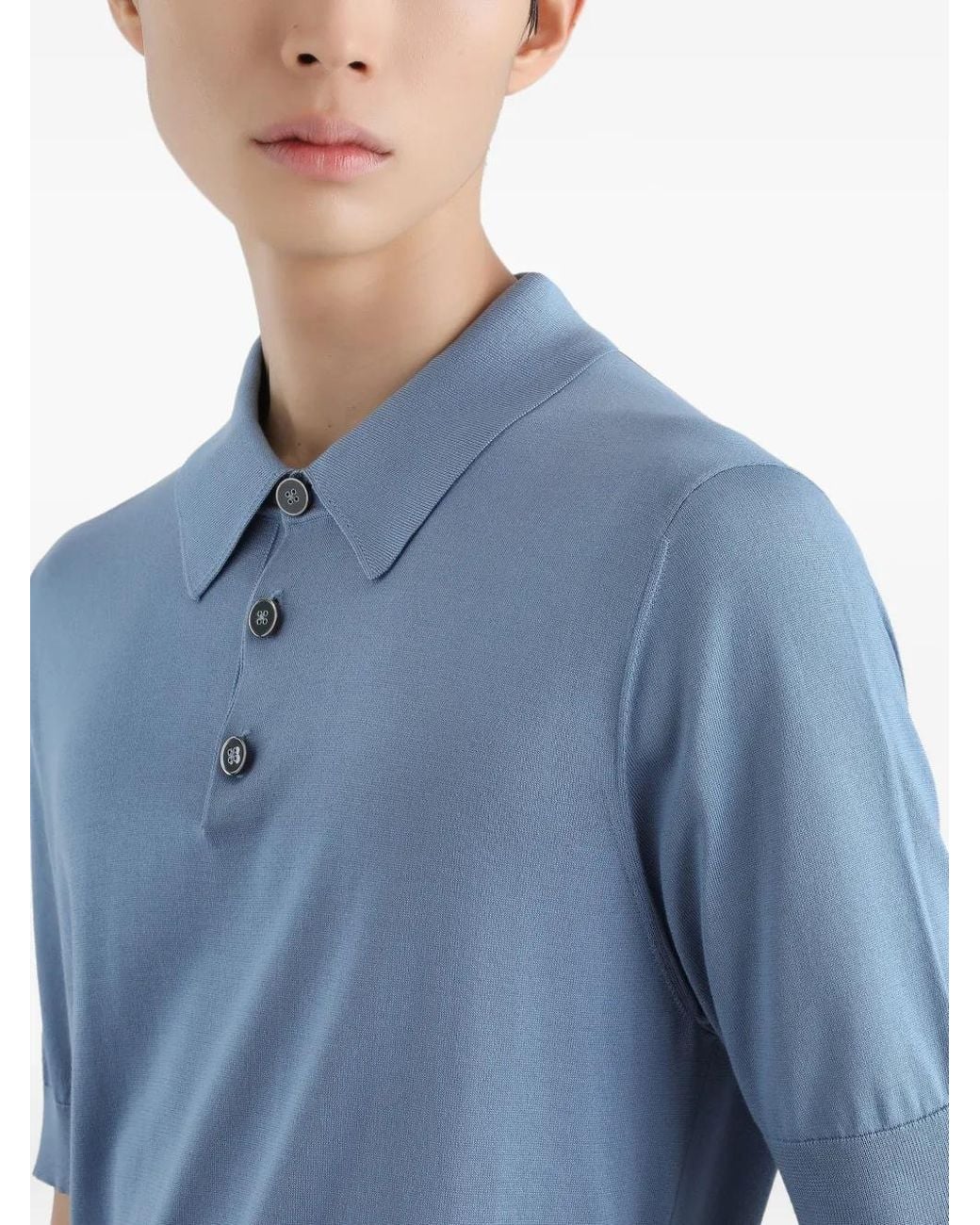 Dolce & Gabbana Blue Buttoned Polo Shirt for men