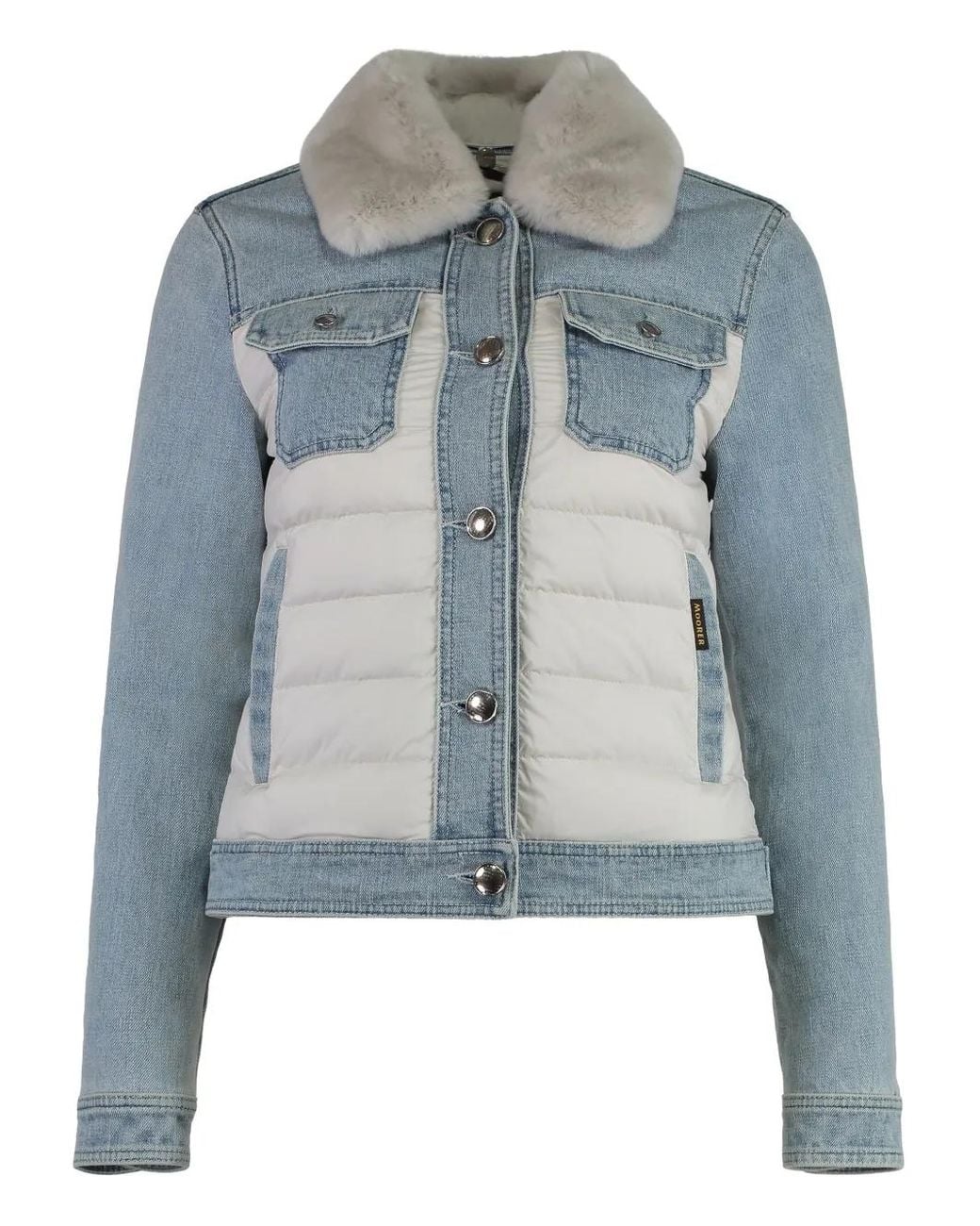 Moorer Blue Petunia Denim Jacket